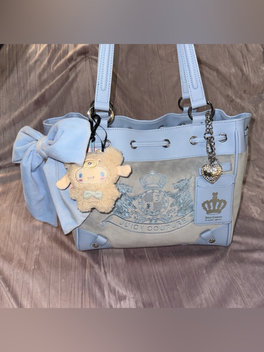 🩶Juicy Couture Classic Scottie Dogs Daydreamer Tote NWT🩵